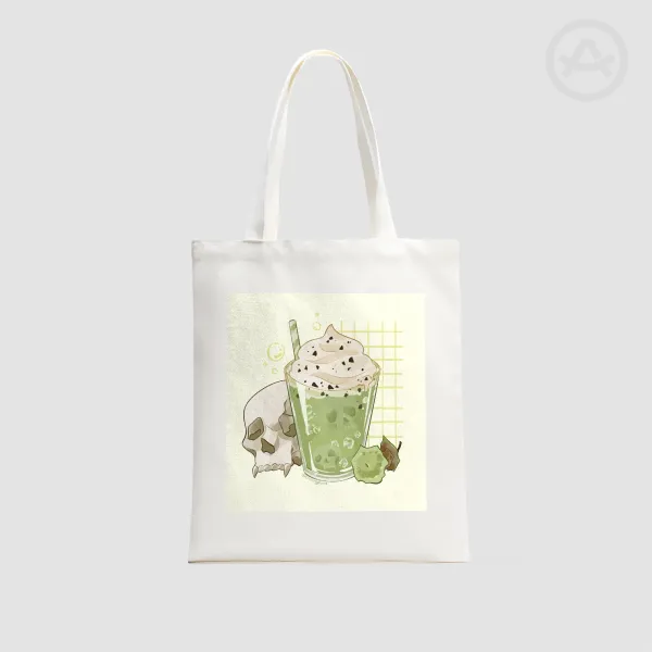 Halloween Skull Drink Vertical Part-print Canvas Tote Bags - 13.7″x15.7″(35x40cm)