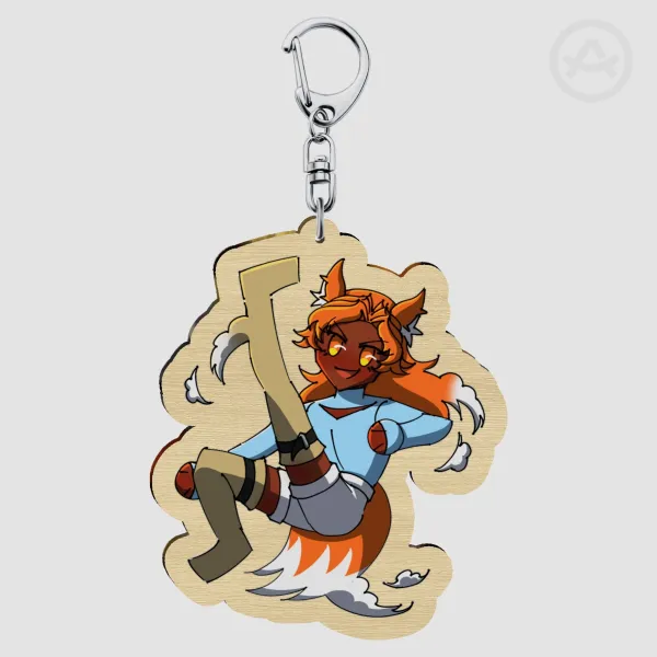 Chinatsu Chibi Wood Keychain