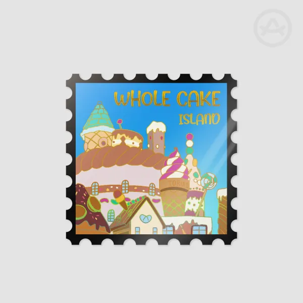 whole cake island stamp sticker