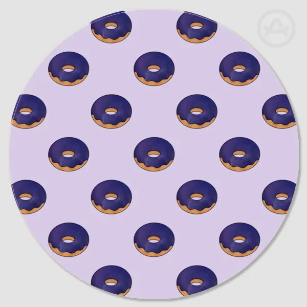 Space Donut Round Wood Coaster