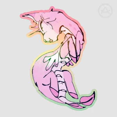 Scallop Holographic rainbow sticker