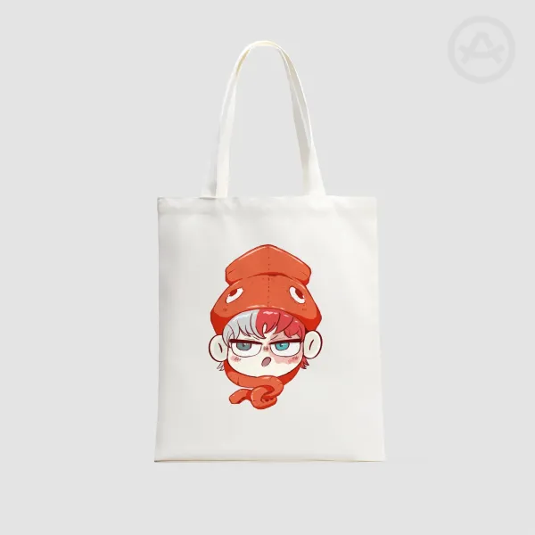 Todoroki Chibi Fish  Vertical Part-print Canvas Tote Bags - 13.7″x15.7″(35x40cm)