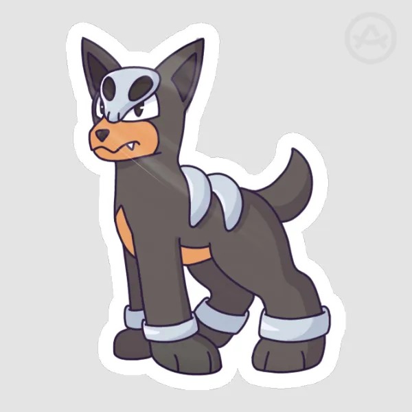 Houndour Pokemon Glossy Sticker