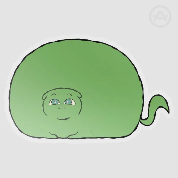 YTTD - Ugly Evil Fat Cat Midori Clear PET Vinyl Sticker