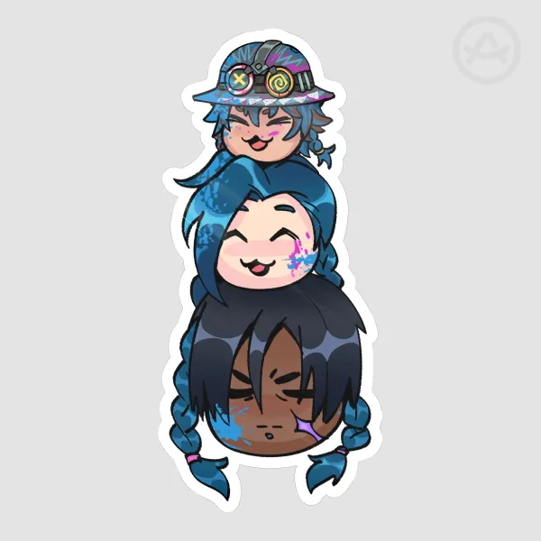 Paint The Town Blue Sticker - Isha, Jinx, Sevika