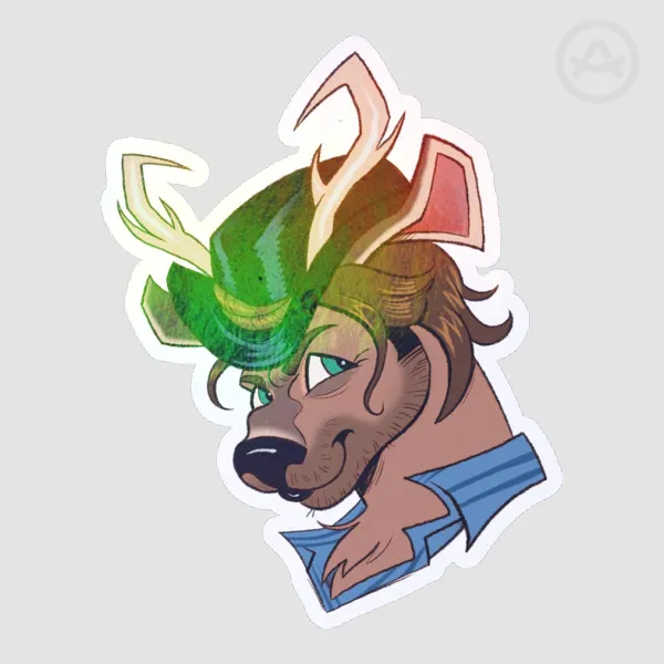 Deer Arthur Holo Sticker