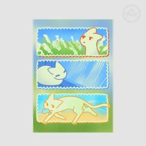 cat sticker sheet A7 size