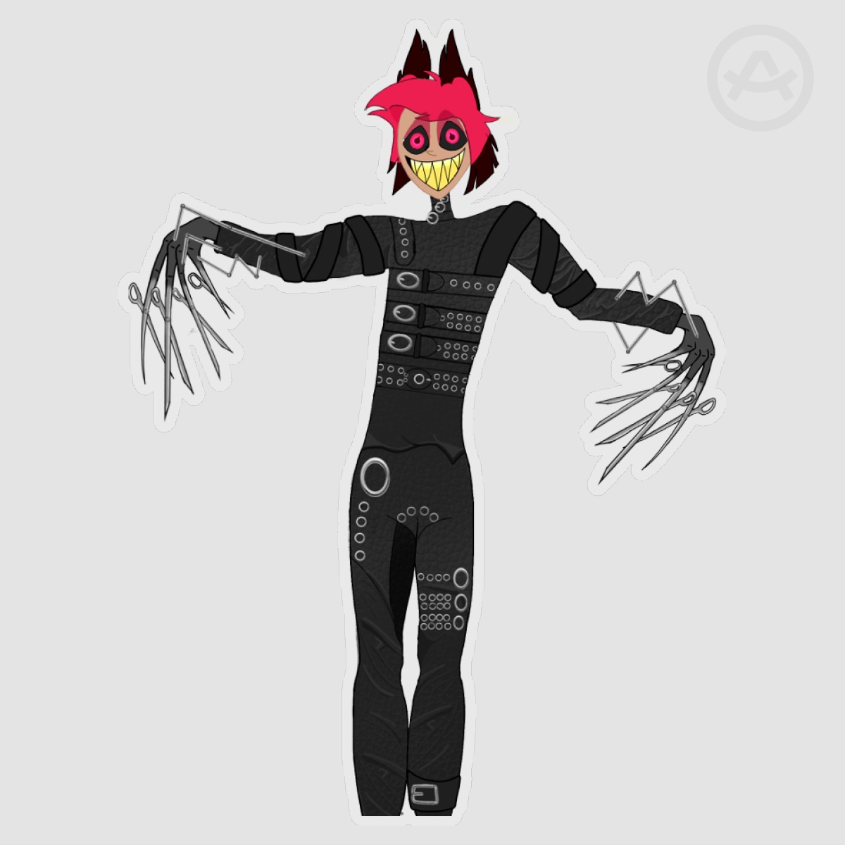 Clear Alastor scissorhands sticker