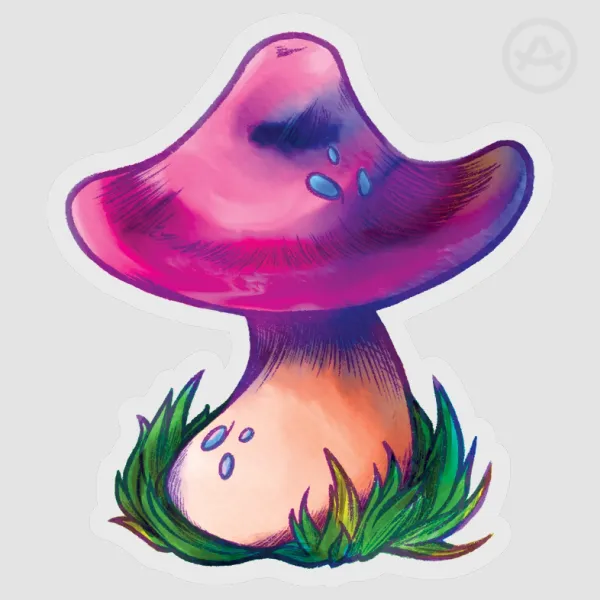 Pink WitchHat Clear PET Vinyl Stickers