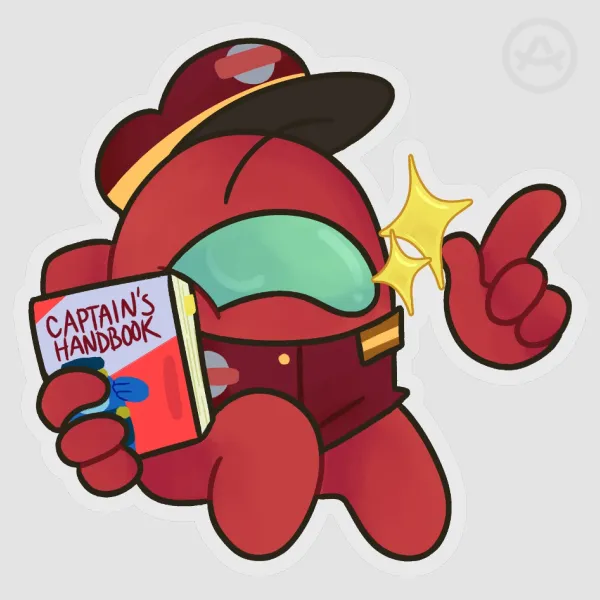Captain Red Among Us Sticker