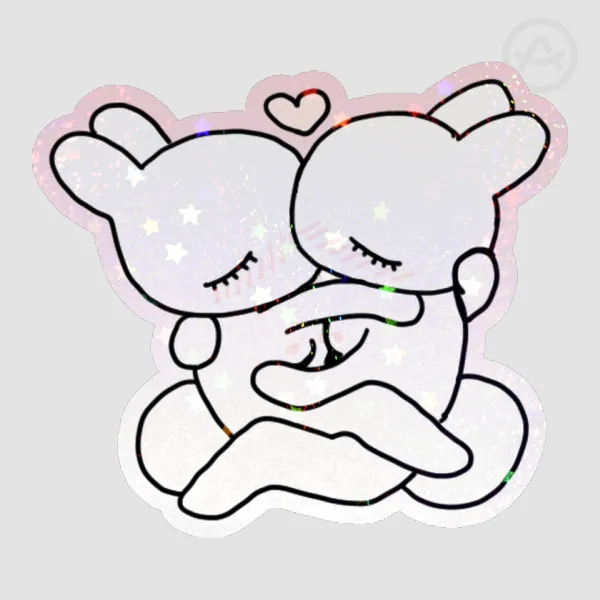 Kissing rabbits Sticker
