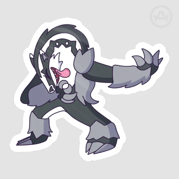 Obstagoon Pokemon Glossy Sticker