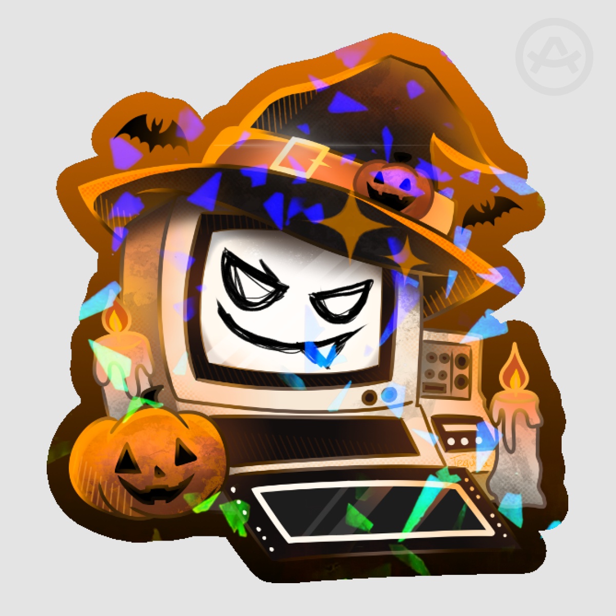 Halloween Painter Die Cut Sticker