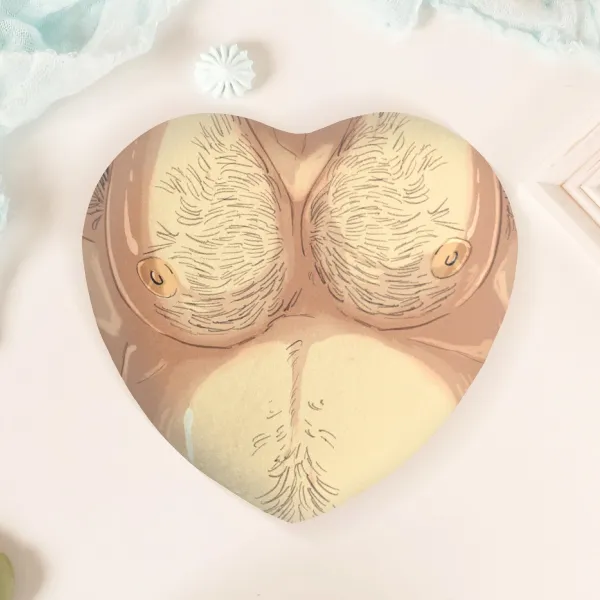 Moobs Heart Shape Plush Badge