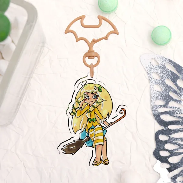 Lemon Meringue Witch Keychain 🍋