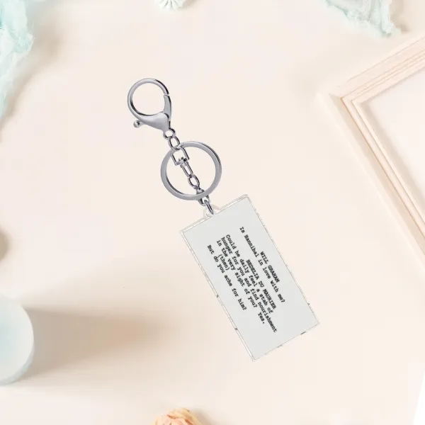 Hannibal "love" script quote keychain