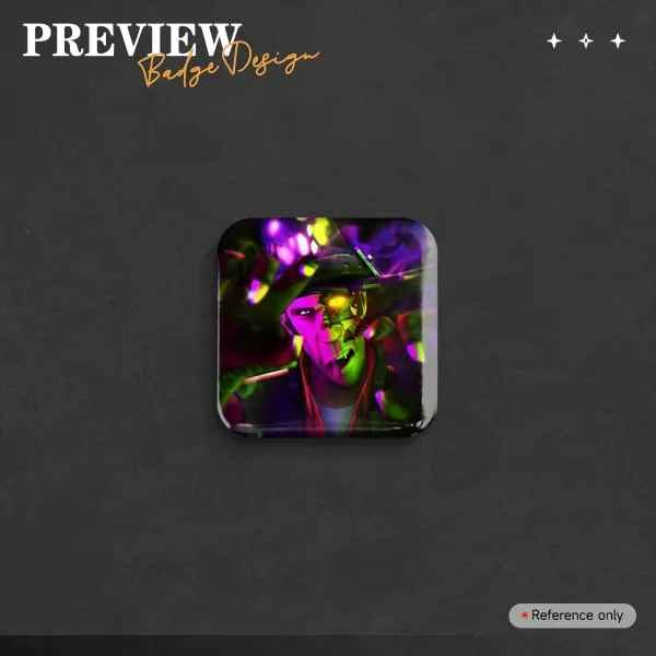 Monster Sniper Holo Square Badge
