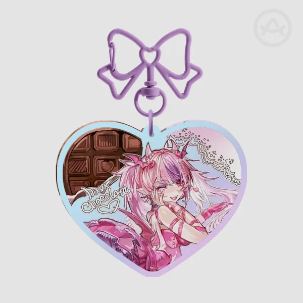 Hell Mouse Acrylic Heart-shaped Keychain