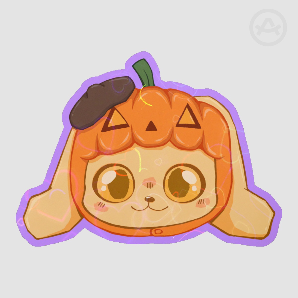 Pompompurin Halloween edition Colored Edge Die Cut Stickers