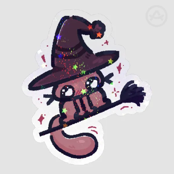 🧹 Witchcat ⏾.˚ Holo Sand Star Sticker 💜