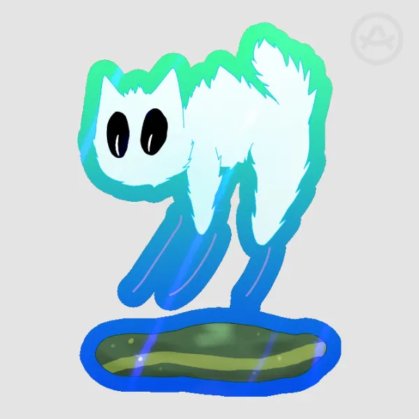 ghost cat scared by cucumber