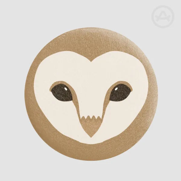 Barn Owl Plush Badge
