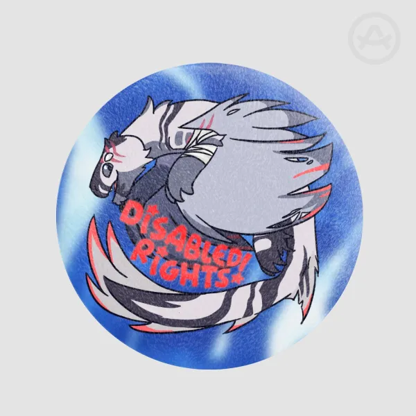 Roblox Creatures of Sonaria / Warden Disabled Rights Caspian Plush Button Pin