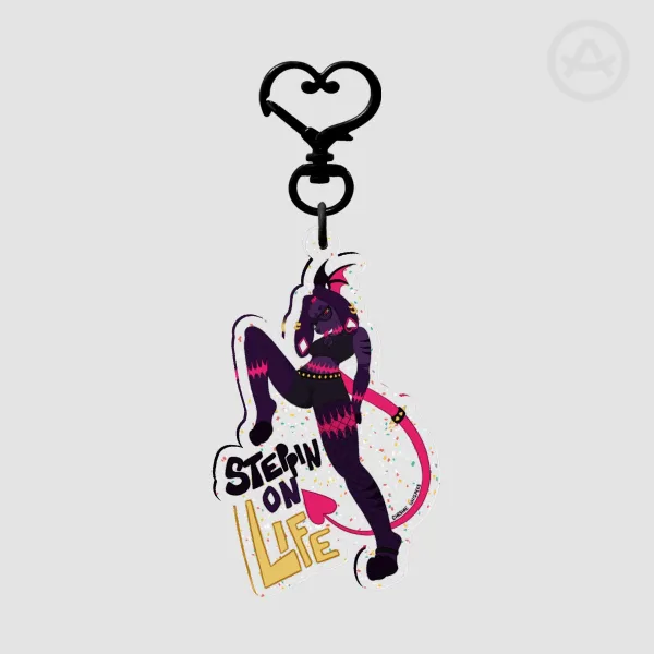 Steppin on Life - Cerise Veil Keychain