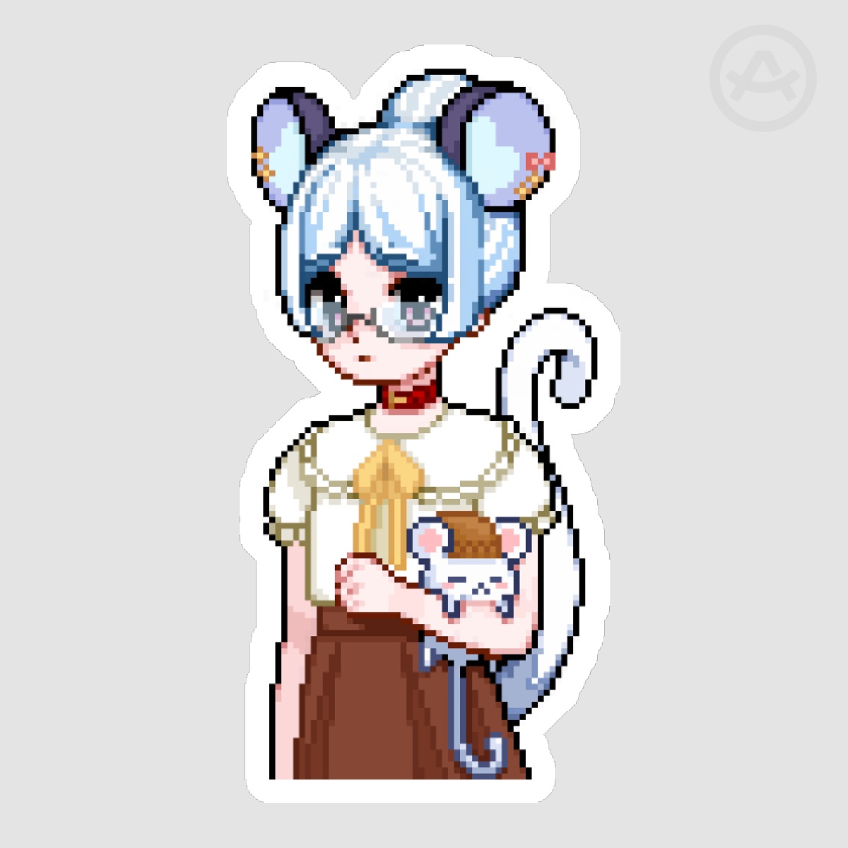 Nemimi Pixel Autumn Half Body Sticker