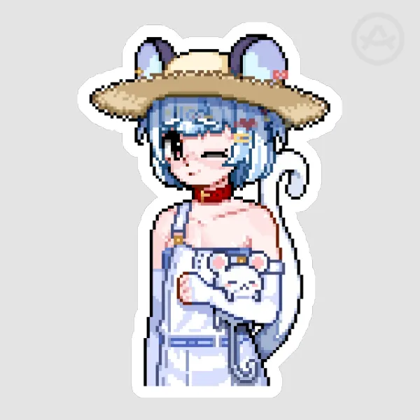 Nemimi Pixel Spring Half Body Sticker