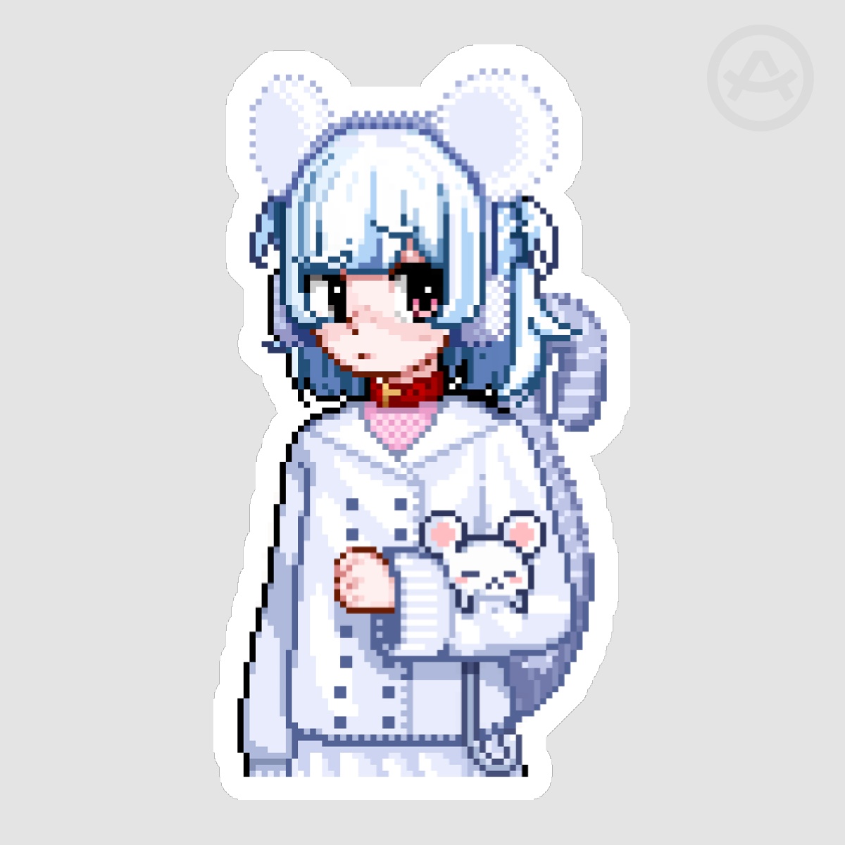 Nemimi Pixel Winter Half Body Sticker