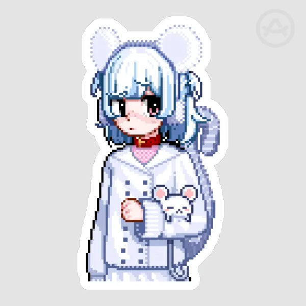 Nemimi Pixel Winter Half Body Sticker