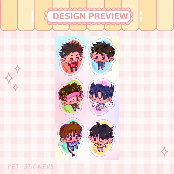 Gelboys & Gelzbaby - Clear Transparent PET Vinyl Sticker Sheet