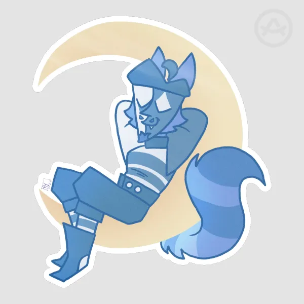 Sleepy Moon Andre Sticker