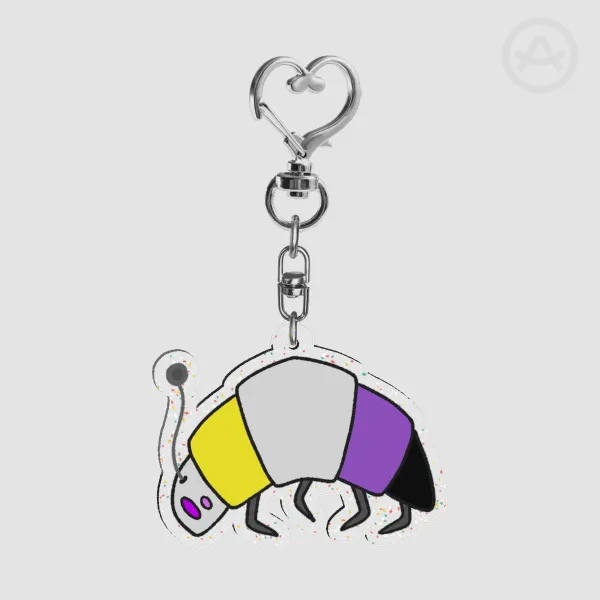 Glitter Bug Nonbinary Keychain