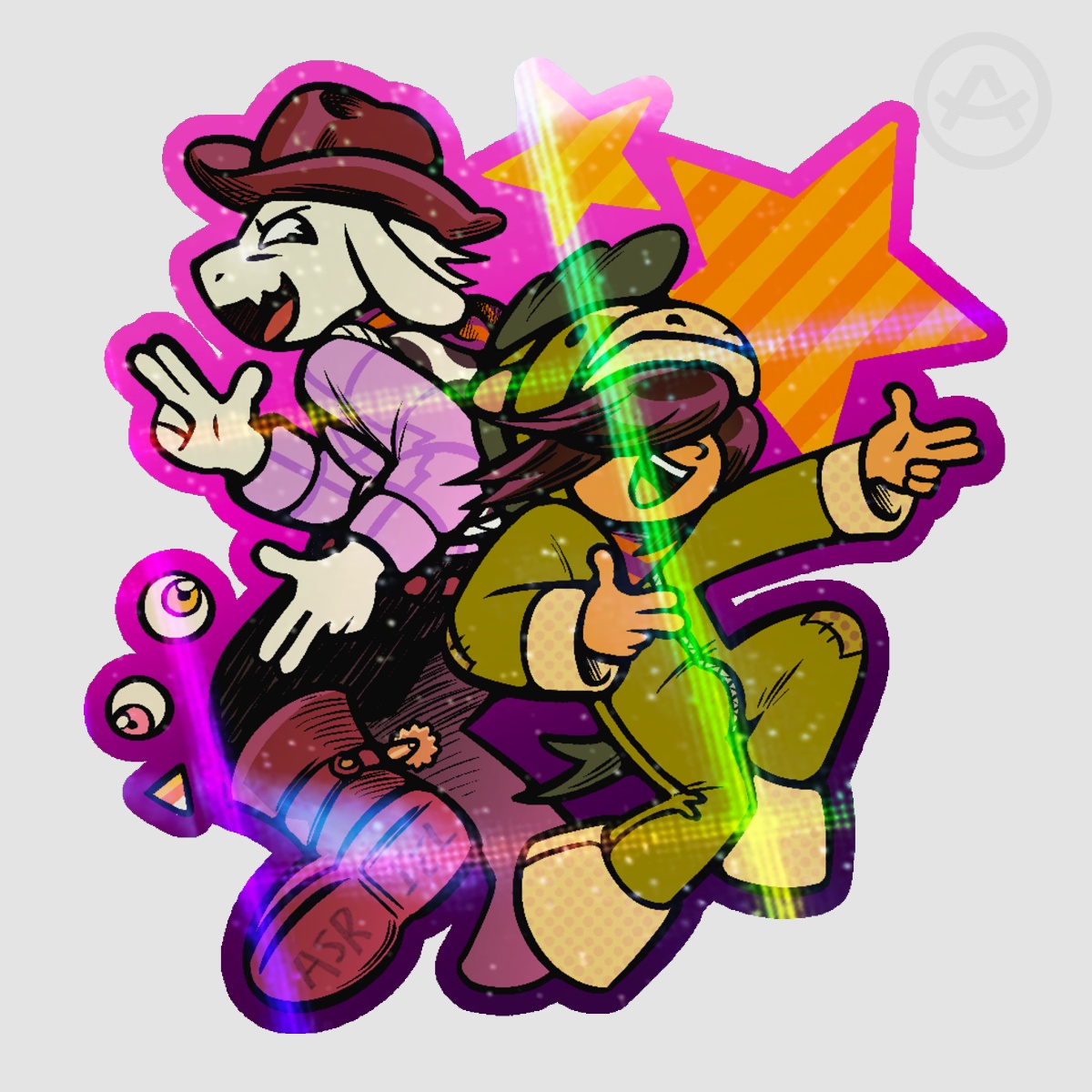 Asriel and Kris Wild Halloween Sticker