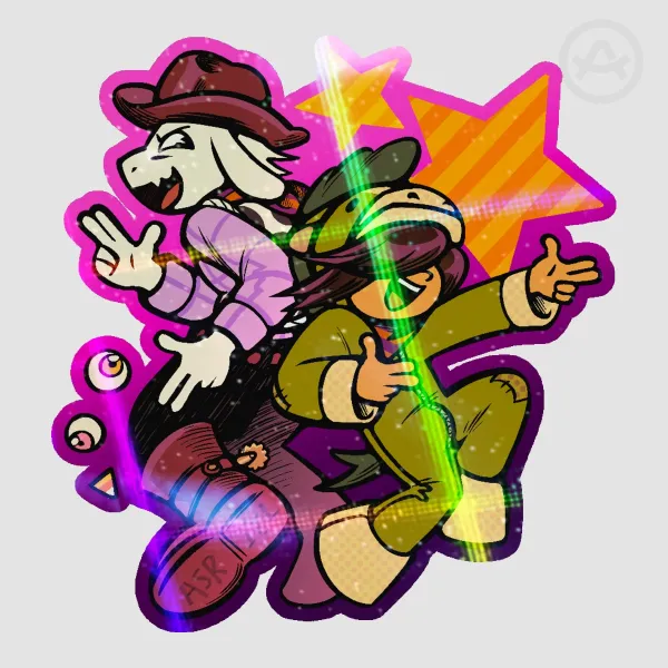 Asriel and Kris Wild Halloween Sticker
