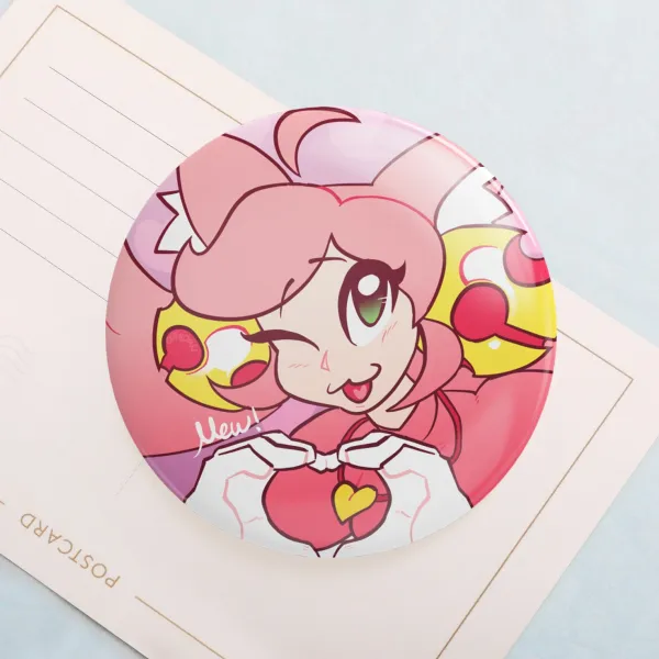 Pink Deltarune (Mew Mew) Round Badges (Button Pins)