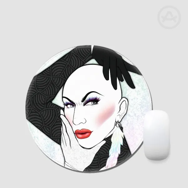 Sasha Velour Round Mouse Pad