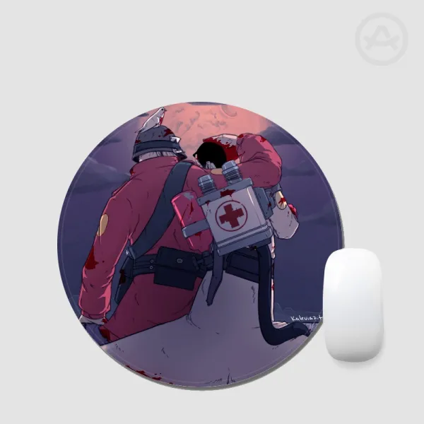 Medic and Soldier Round Mouse Pad
