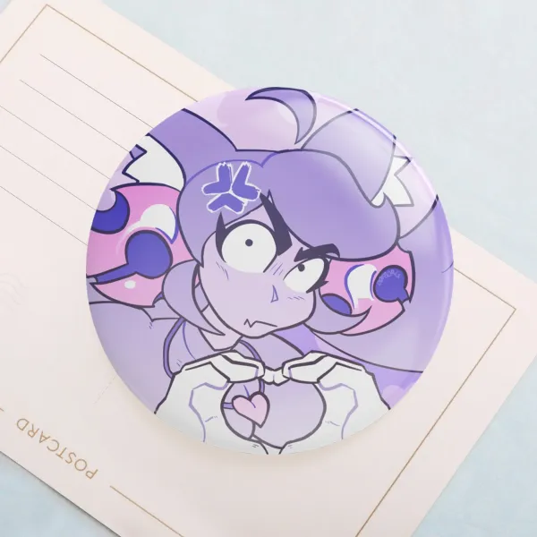 Pink Deltarune (Irritable Ghost) Round Badges (Button Pins)