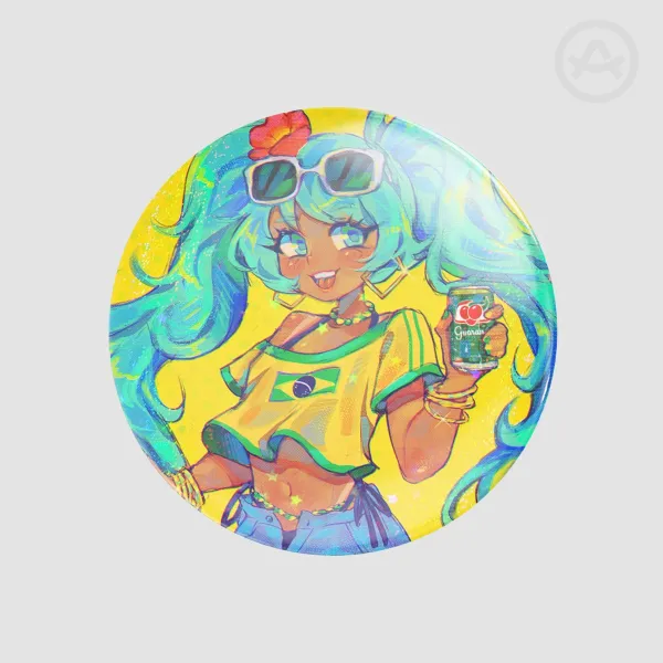 Brazilian Miku Button Pin