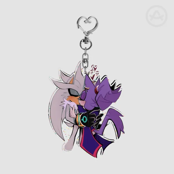 A Queen and Her Time Traveler Silvaze Glitter Acrylic Keychains!