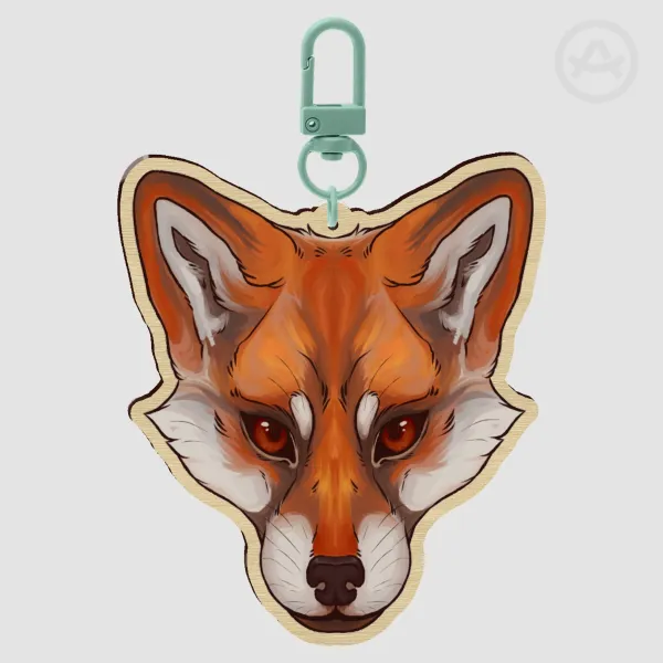 Wooden Fox Keyring