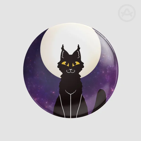 Moon Cat button pin