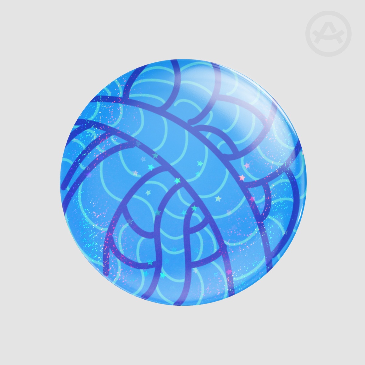 Blue yarn ball badge!