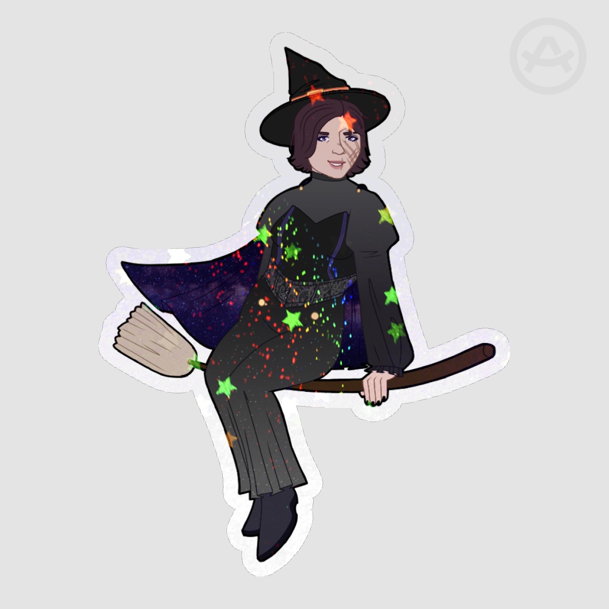 Witch Samantha Maxis Holographic Sticker