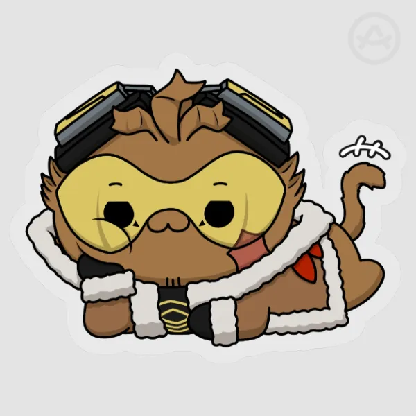 Hawks Cat Sticker (Cheeky)