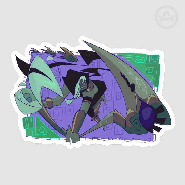 Wacky Perspective Thanatos Sticker