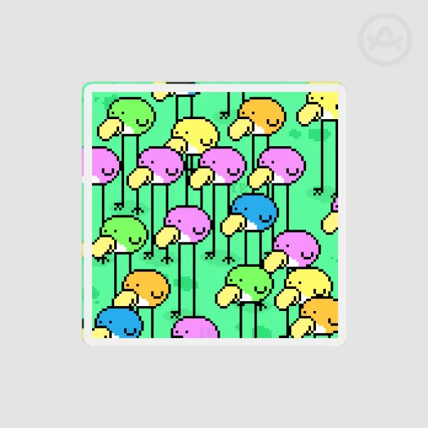 Huebird of Happiness Square Fridge Magnets - 1.96""(50mm)